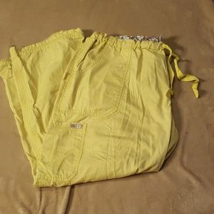 Yellow Koi Scrub Pants